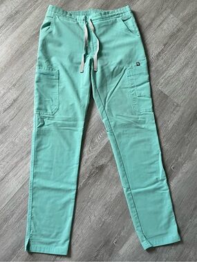 Figs Women's Aqua Cargo Drawstring Pants